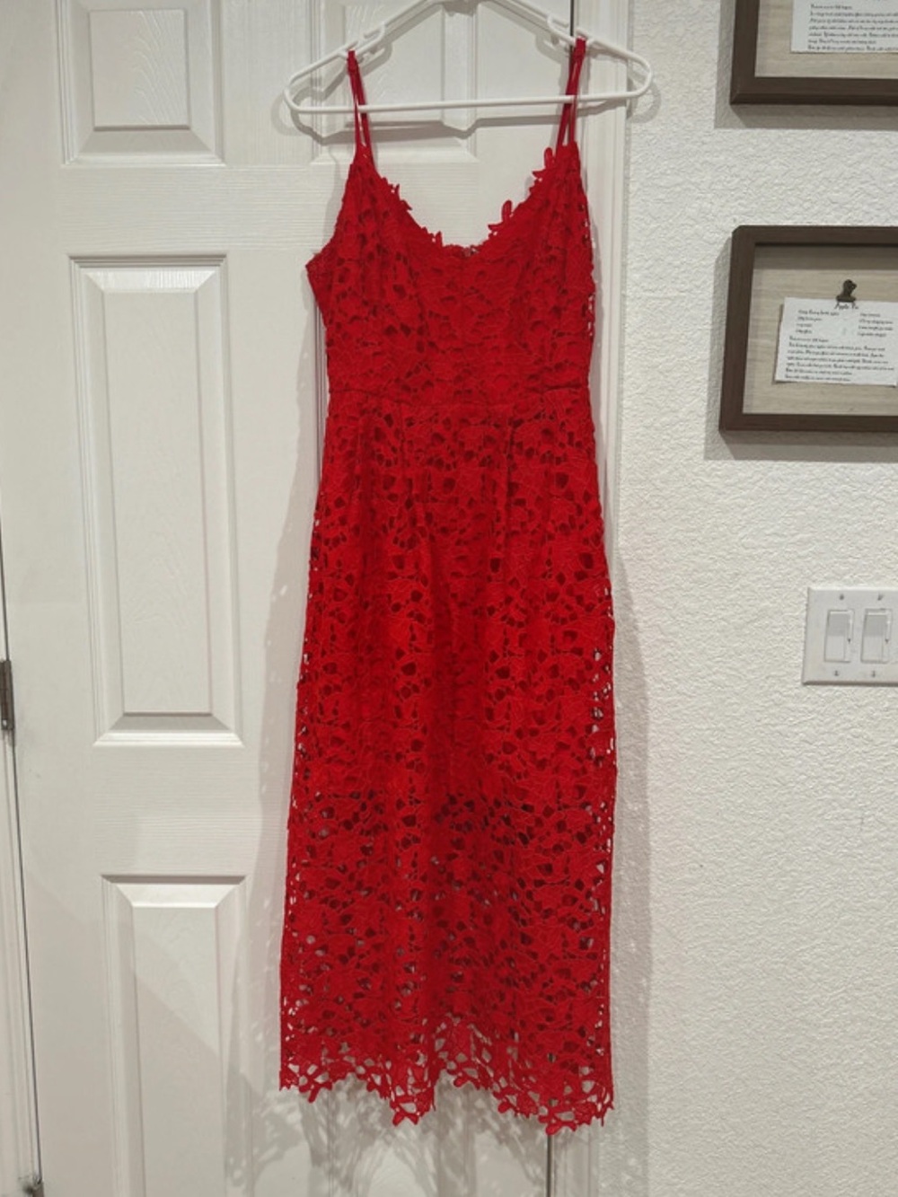 ASTR the Label Lace Maxi Dress in Red Size XL Like New